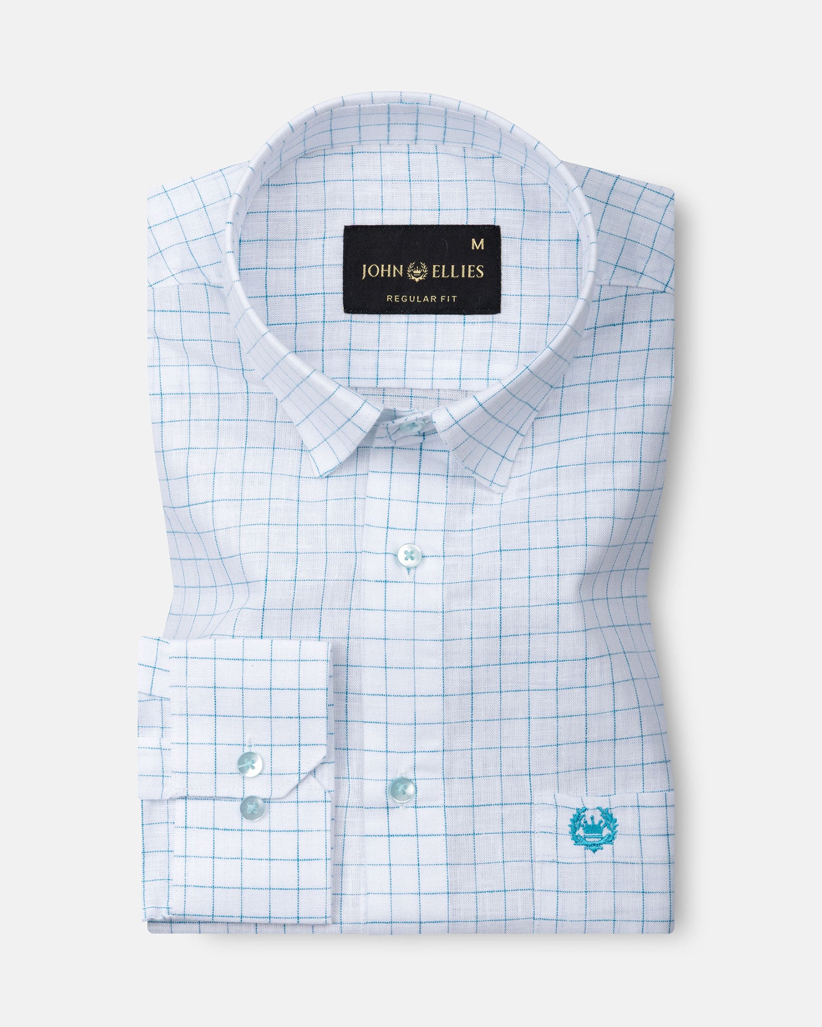 Lunar Green Check Luxurious Linen Shirt - John Ellies