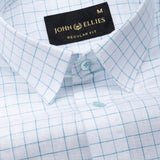 Lunar Green Check Luxurious Linen Shirt - John Ellies