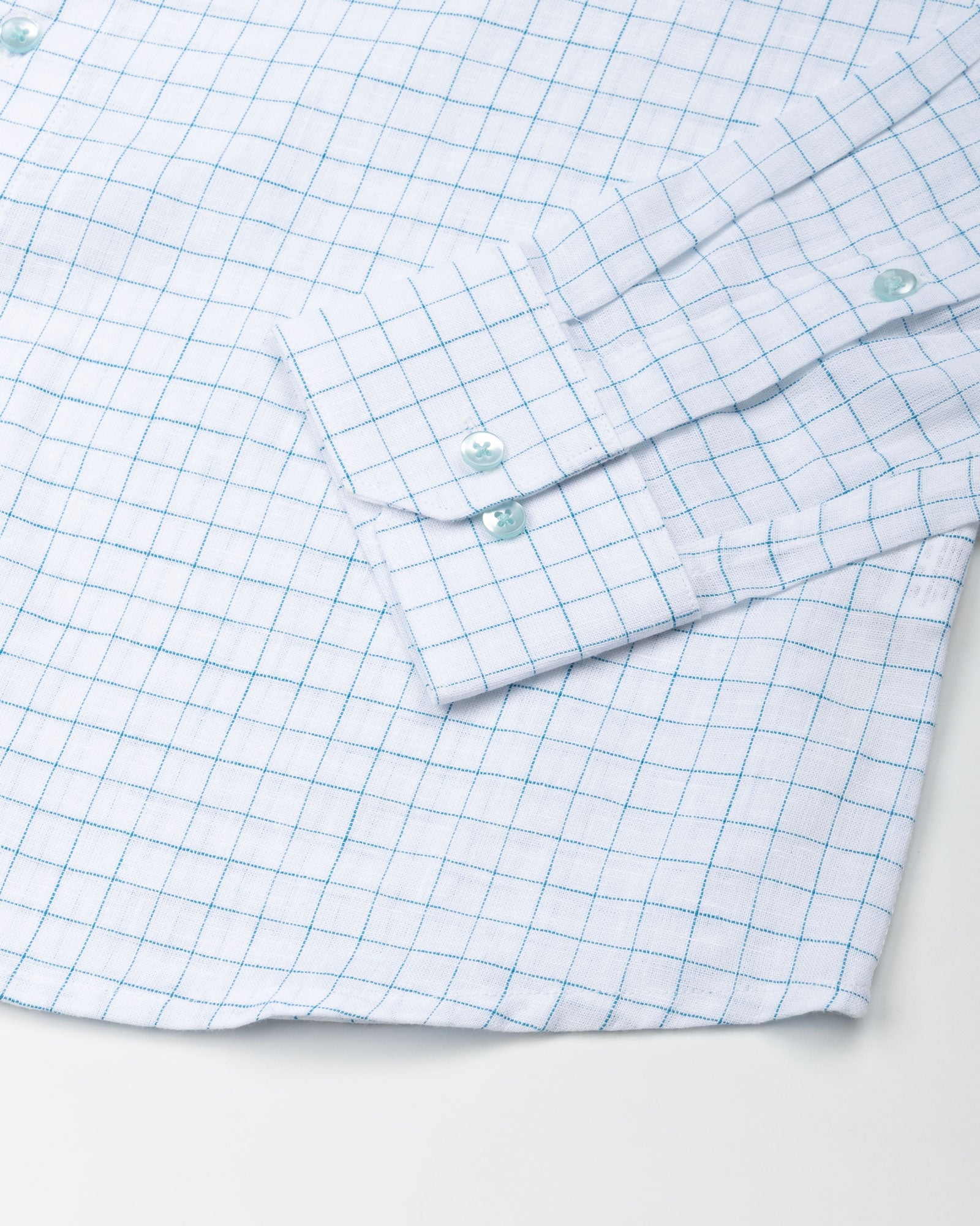 Lunar Green Check Luxurious Linen Shirt - John Ellies
