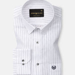 Lunar Black Stripe Luxurious Linen Shirt - John Ellies