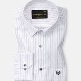 Lunar Black Stripe Luxurious Linen Shirt - John Ellies