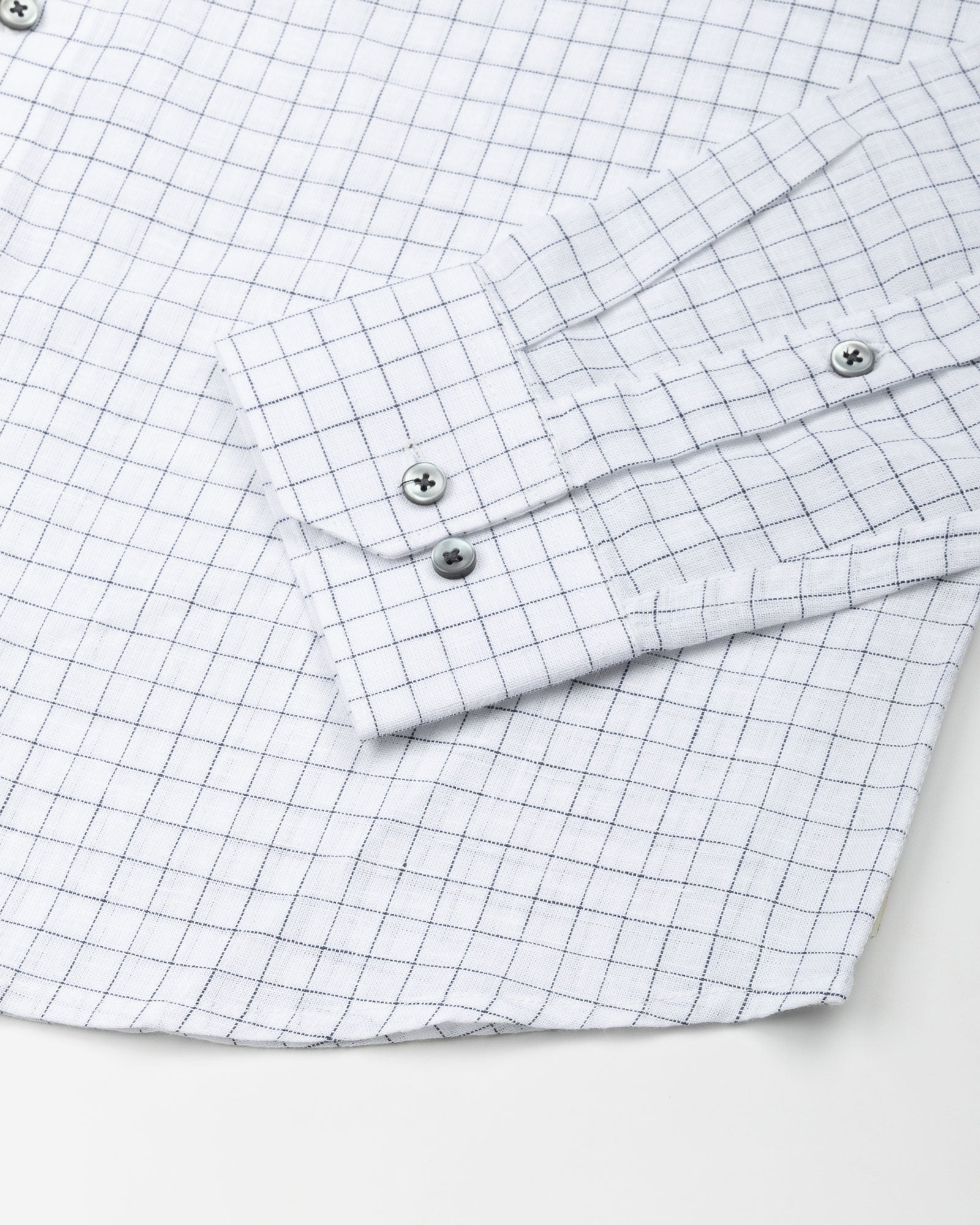 Lunar Black Check Luxurious Linen Shirt - John Ellies