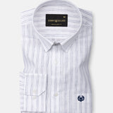 Lunar Black Multi Line Stripe Linen Shirt - John Ellies