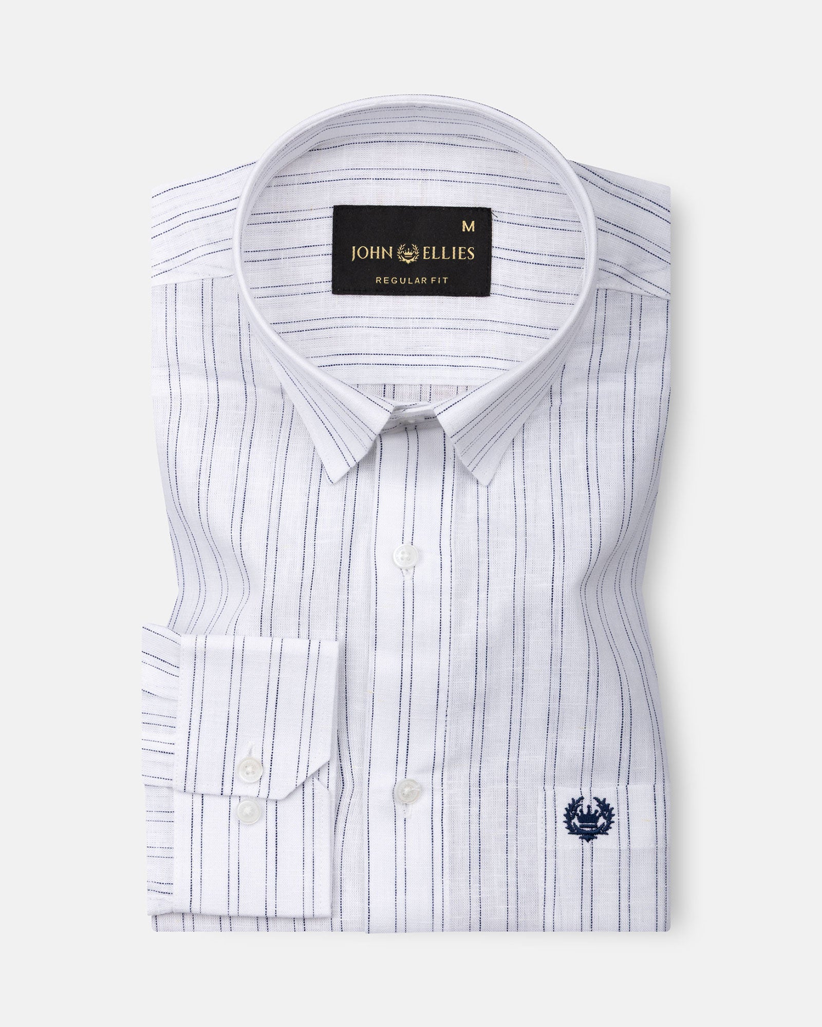 Lunar Black Multi Line Stripe Linen Shirt - John Ellies