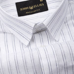 Lunar Black Multi Line Stripe Linen Shirt - John Ellies