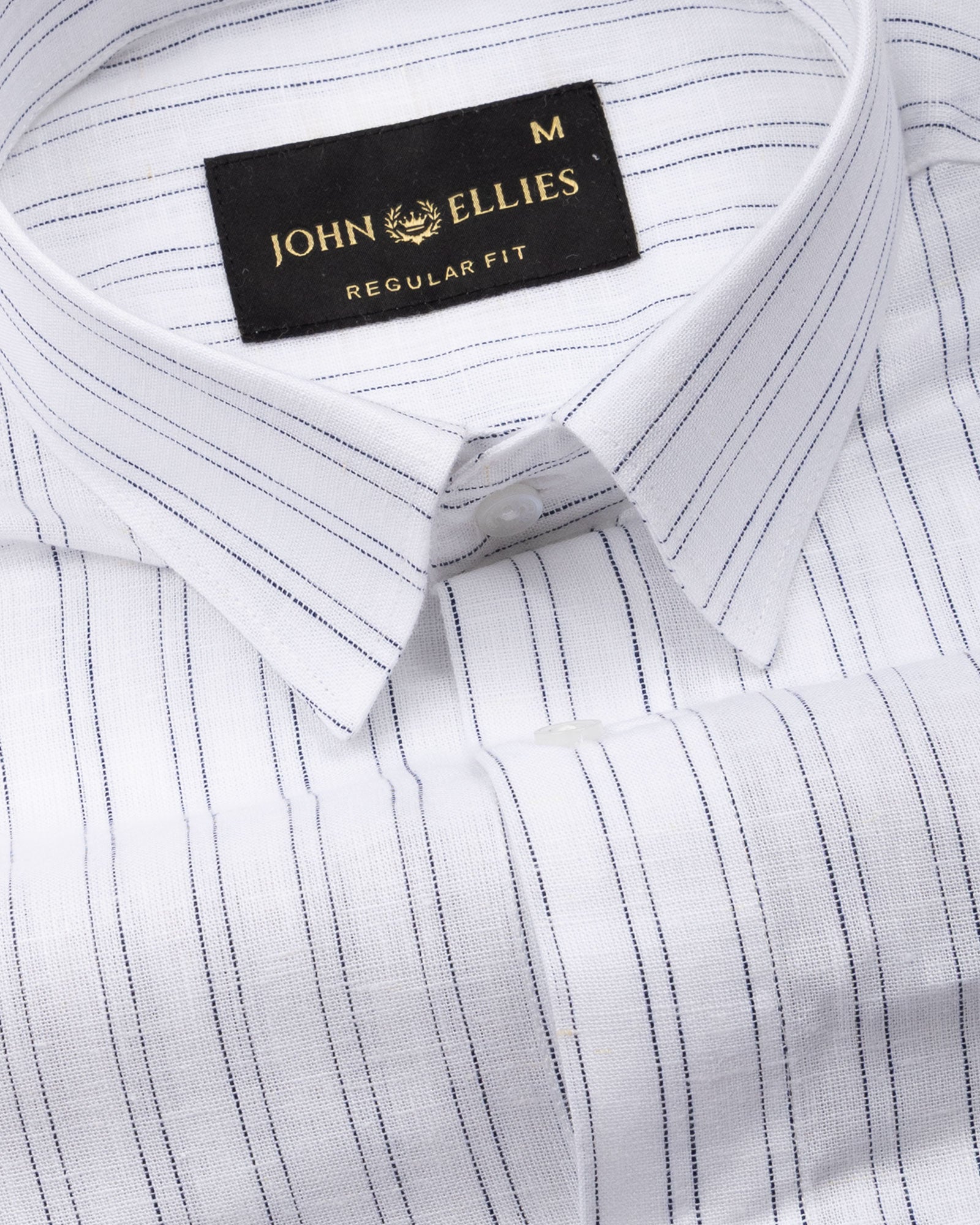 Lunar Black Multi Line Stripe Linen Shirt - John Ellies