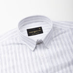 Lunar Black Multi Line Stripe Linen Shirt - John Ellies