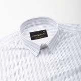 Lunar Black Multi Line Stripe Linen Shirt - John Ellies
