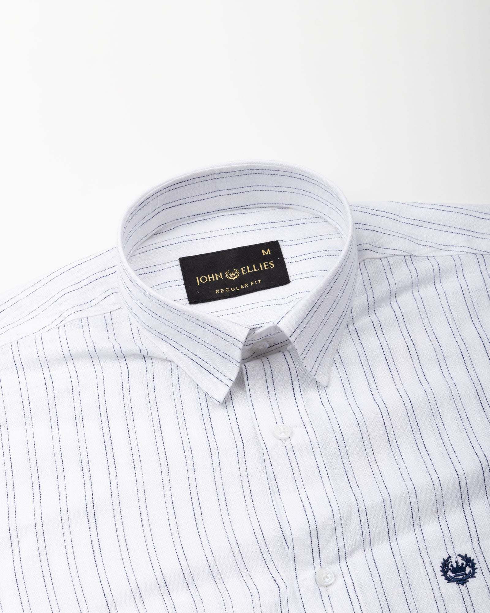 Lunar Black Multi Line Stripe Linen Shirt - John Ellies