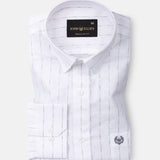 Lunar Grey Stripe Linen Shirt - John Ellies