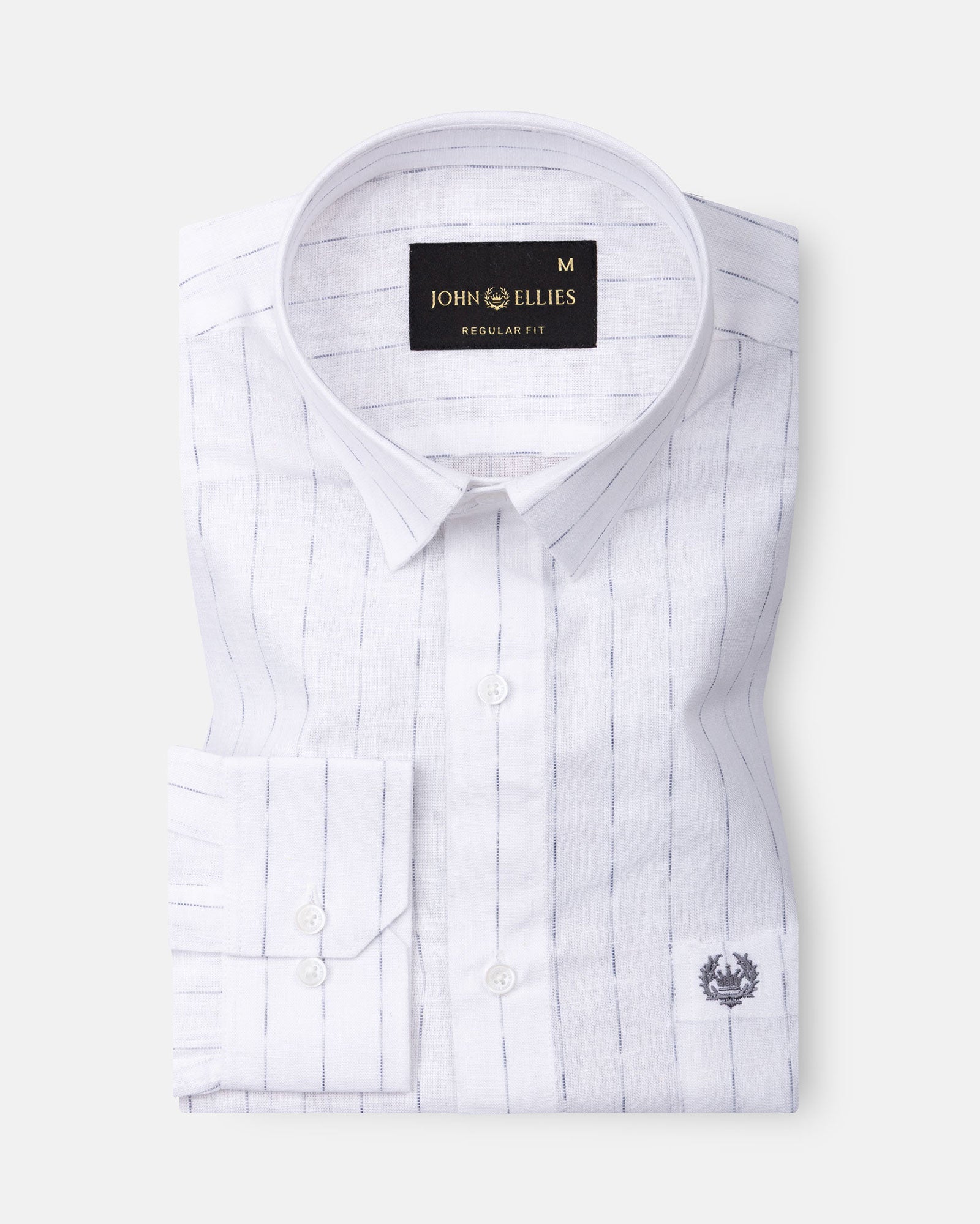 Lunar Grey Stripe Linen Shirt - John Ellies