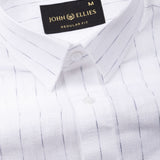 Lunar Grey Stripe Linen Shirt - John Ellies