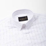 Lunar Grey Stripe Linen Shirt - John Ellies