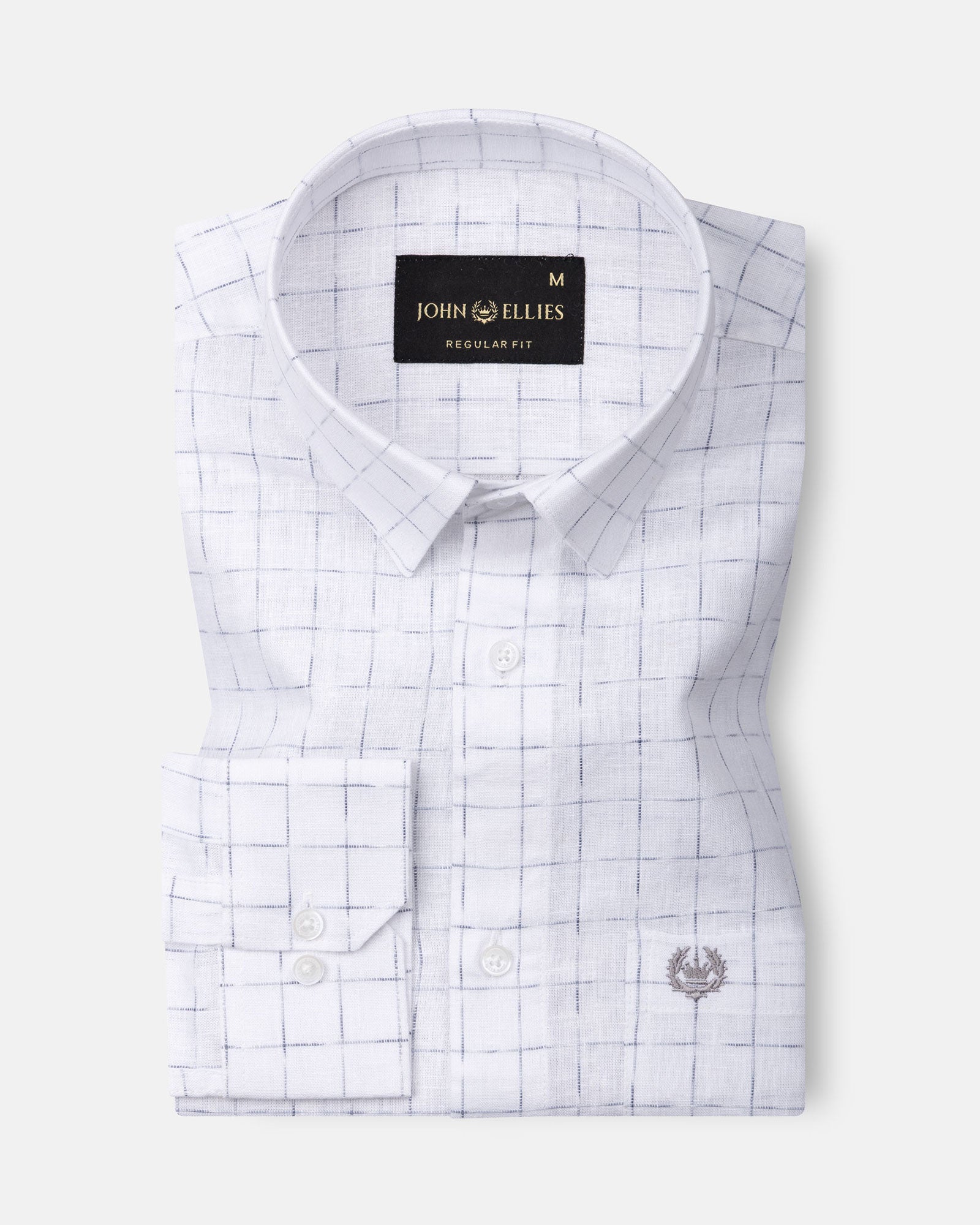 Lunar Grey Check Linen Shirt - John Ellies