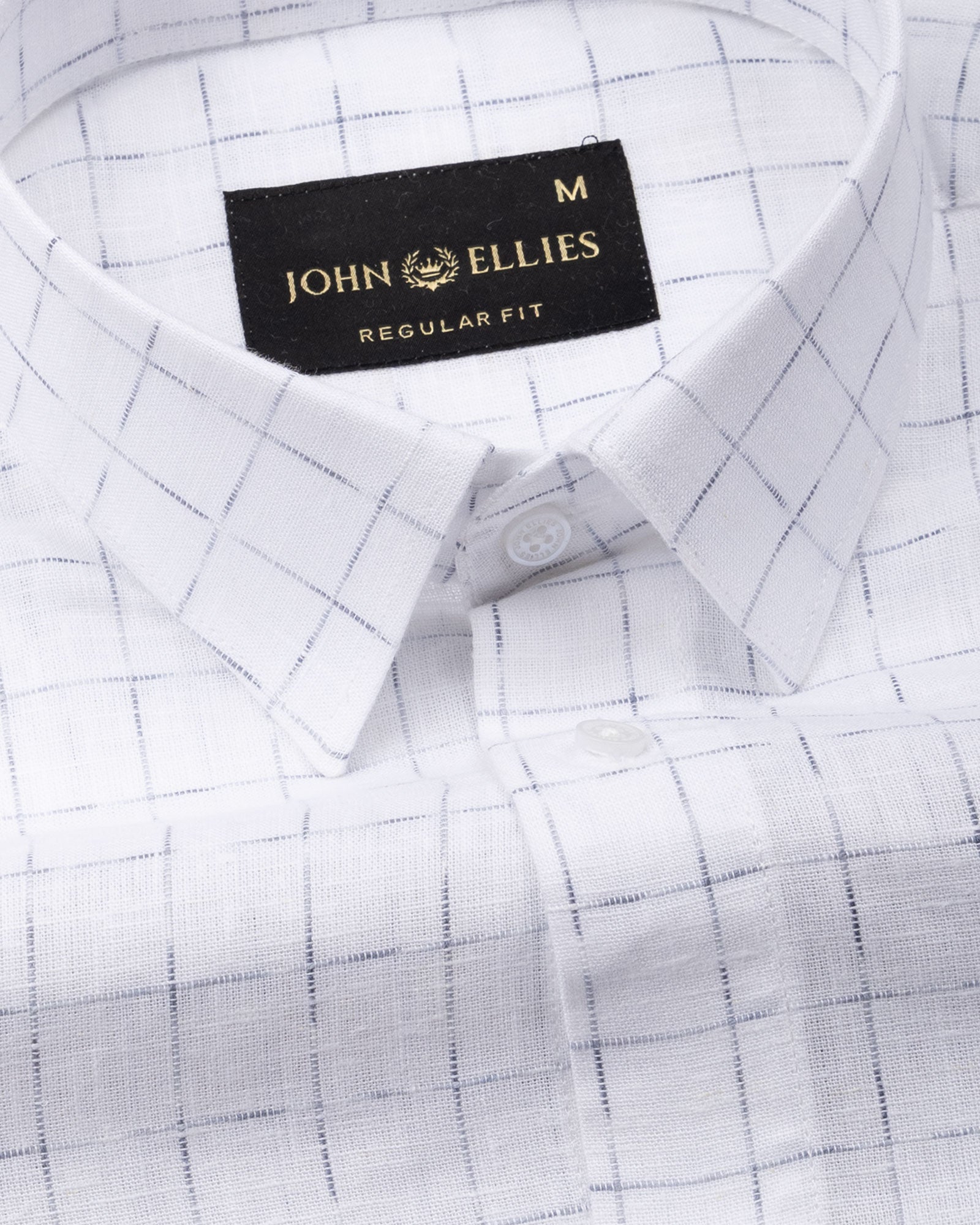 Lunar Grey Check Linen Shirt - John Ellies