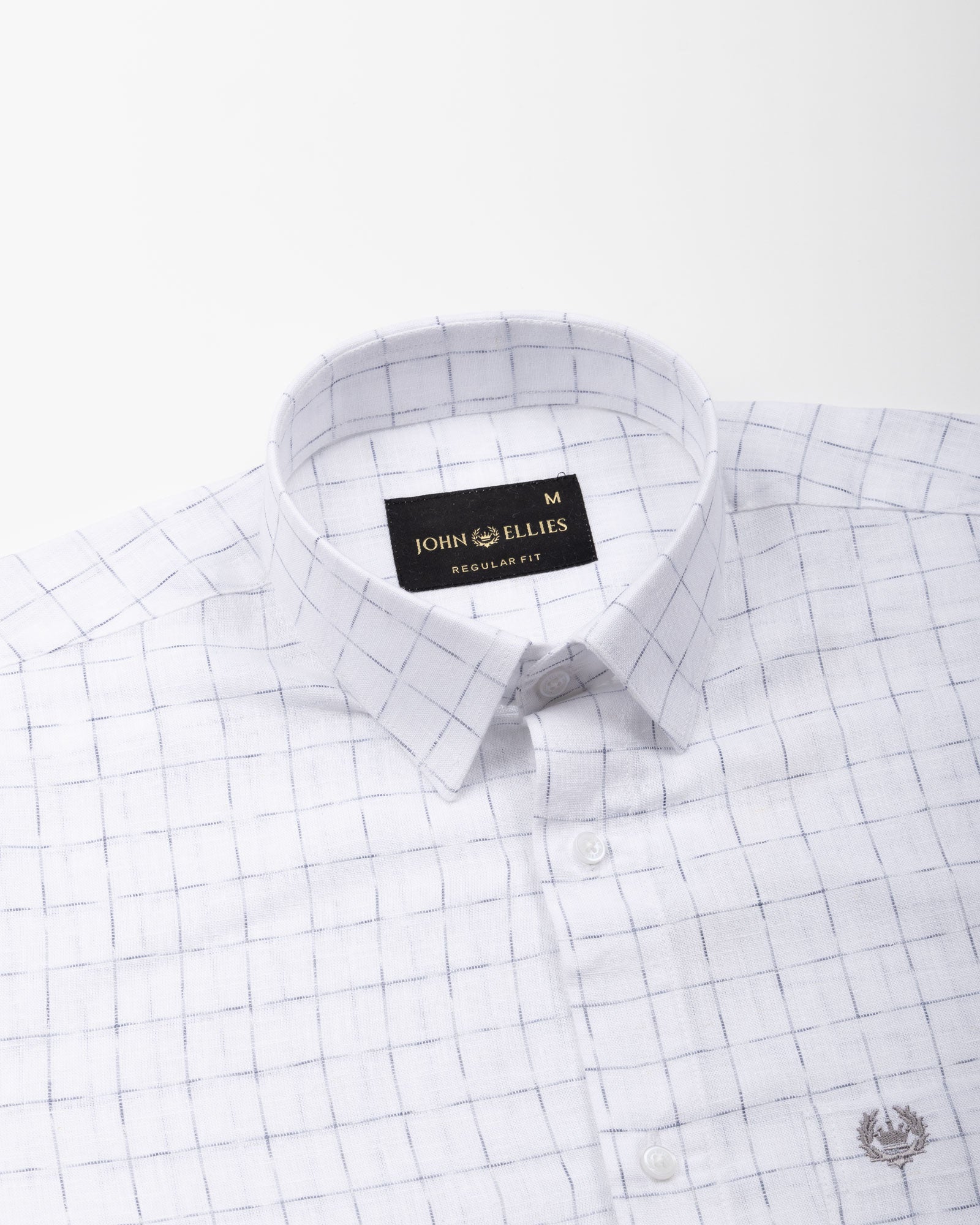 Lunar Grey Check Linen Shirt - John Ellies