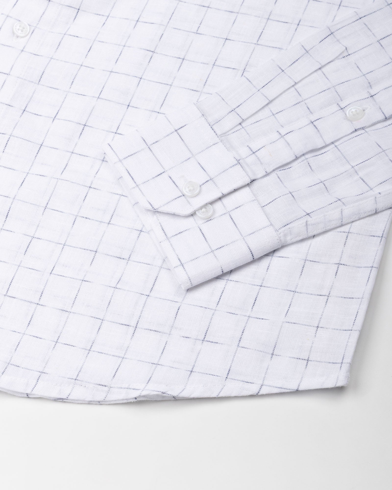 Lunar Grey Check Linen Shirt - John Ellies