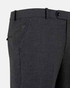 Beans Grey Stripe Formal Cotton Pant - John Ellies