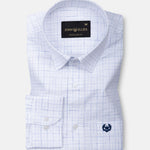 Lunar Navy Blue Check Linen Shirt - John Ellies