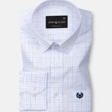 Lunar Navy Blue Check Linen Shirt - John Ellies