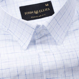 Lunar Navy Blue Check Linen Shirt - John Ellies