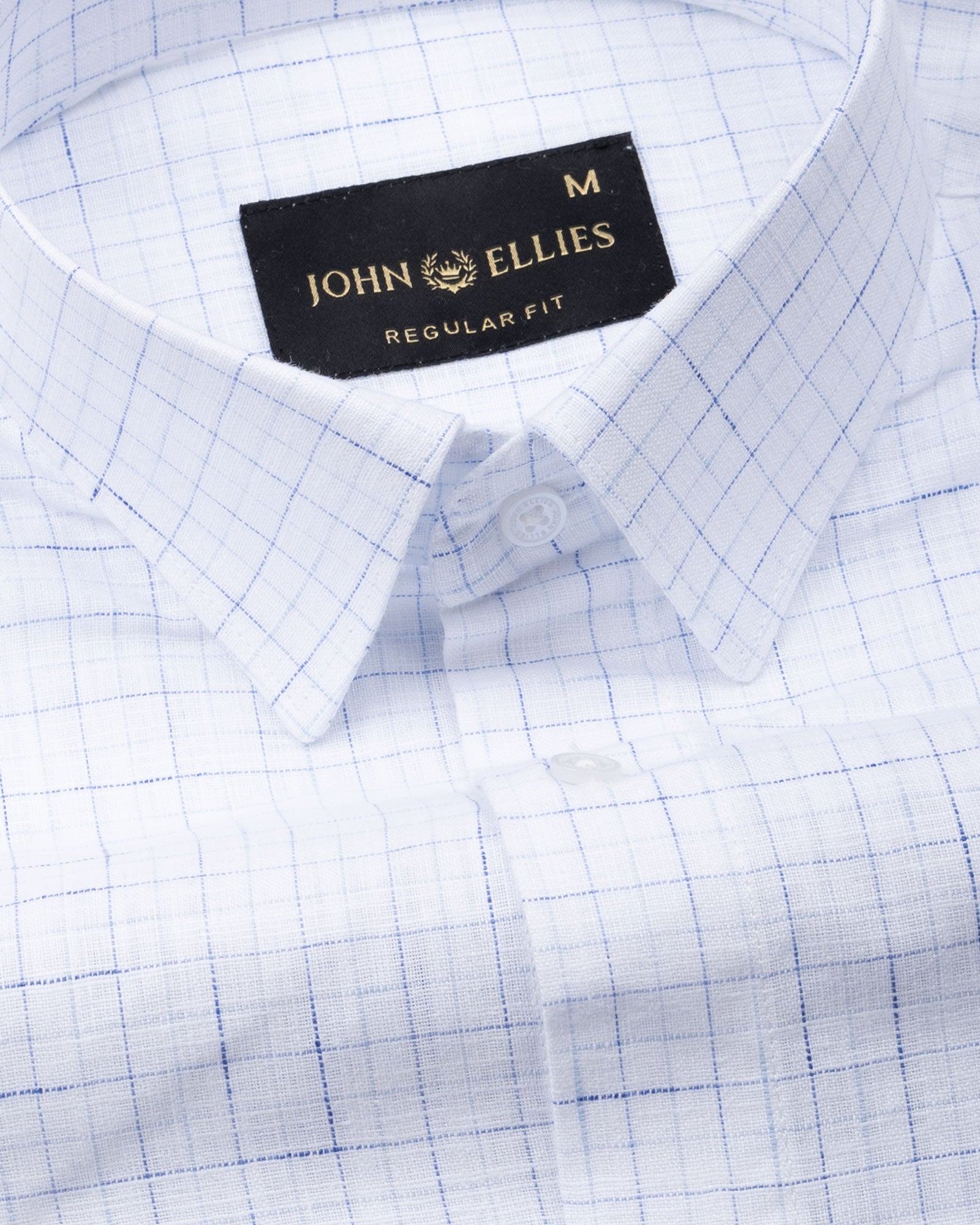 Lunar Navy Blue Check Linen Shirt - John Ellies
