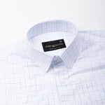 Lunar Navy Blue Check Linen Shirt - John Ellies