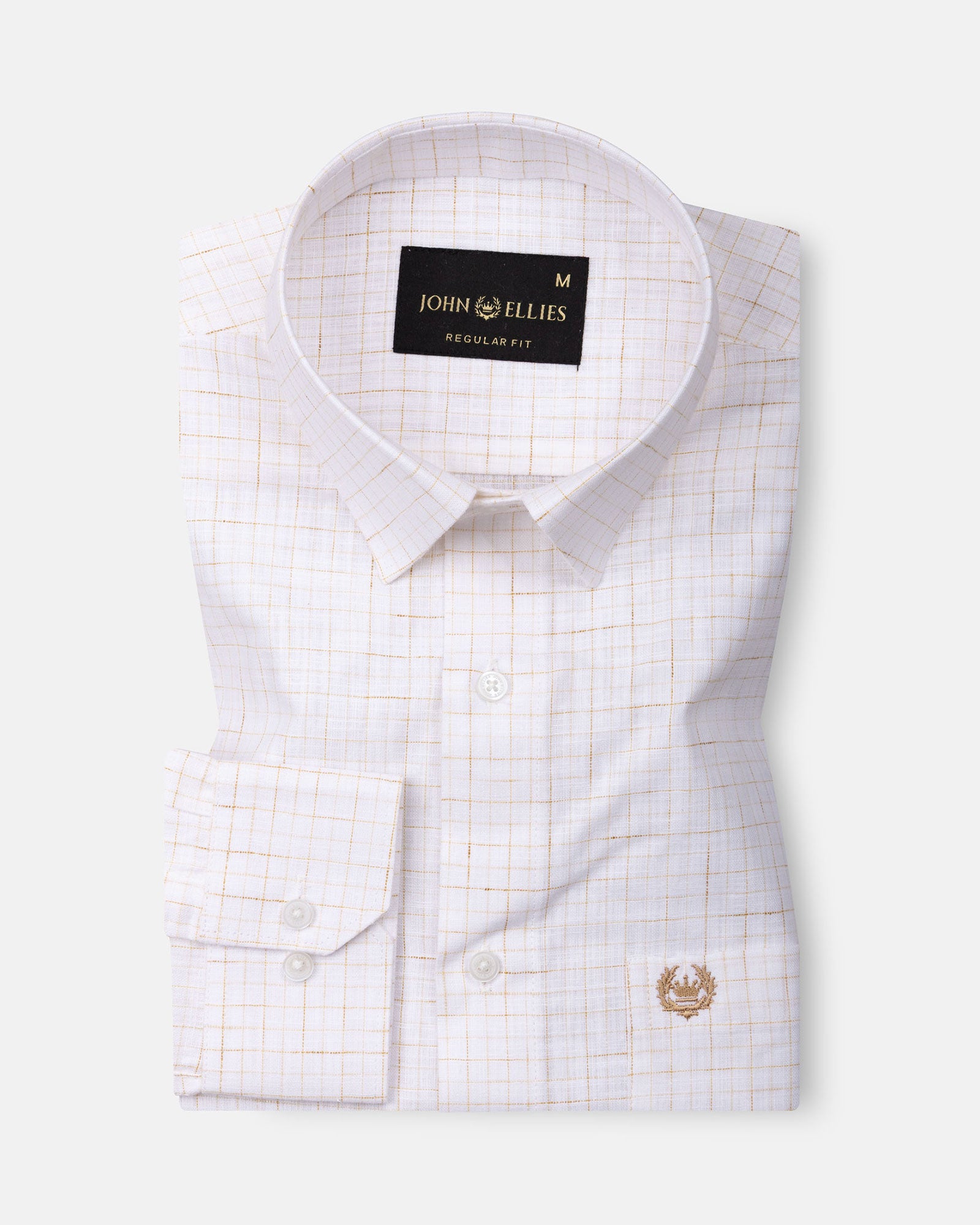 Lunar Yellow Check Linen Shirt - John Ellies