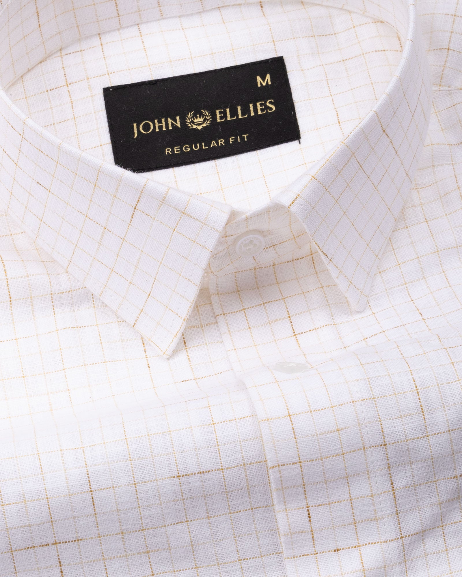 Lunar Yellow Check Linen Shirt - John Ellies