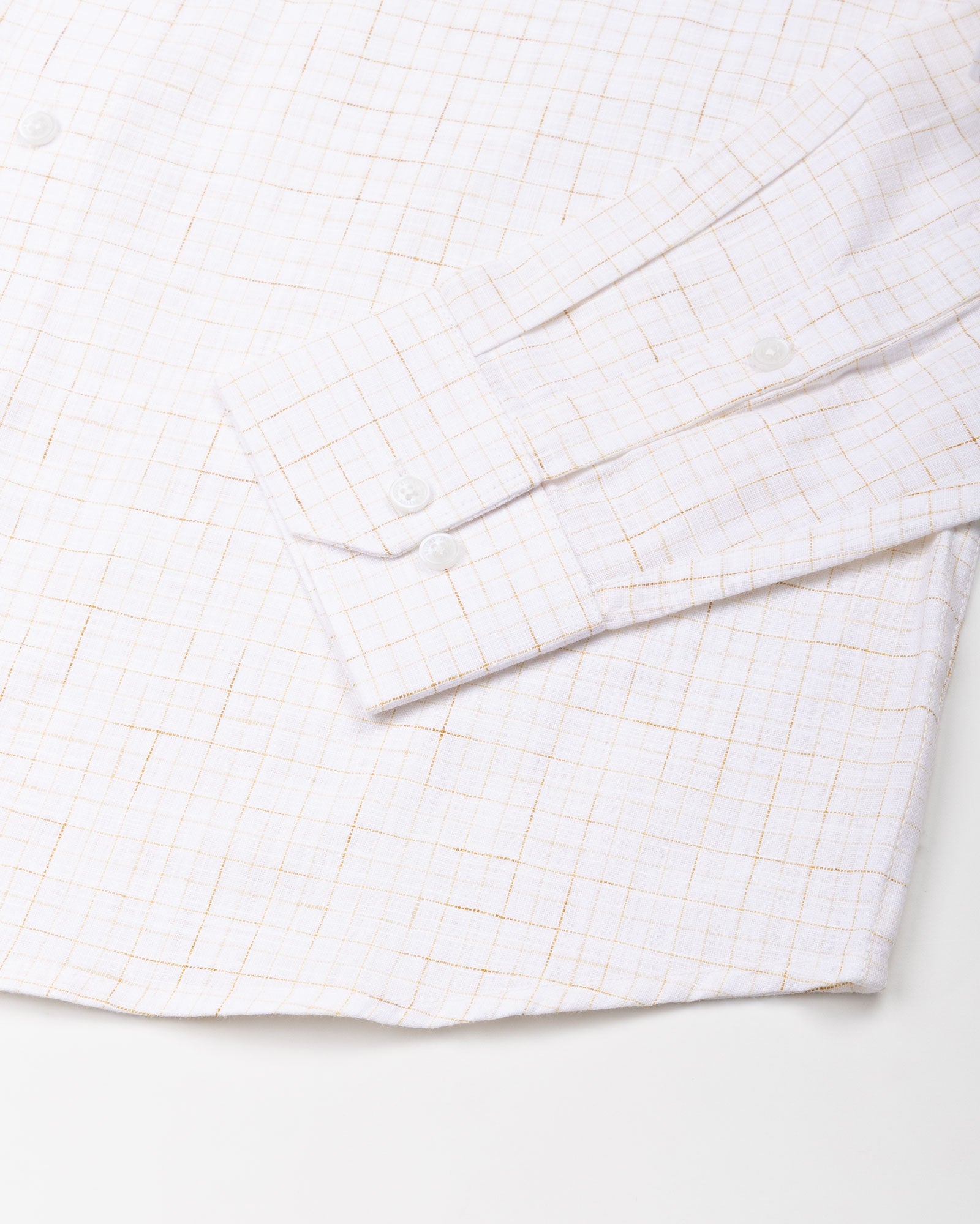 Lunar Yellow Check Linen Shirt - John Ellies