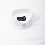 Stratos White Cotton Dobby Button Down Shirt - John Ellies
