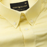 Stratos Yellow Cotton Dobby Button Down Shirt - John Ellies
