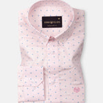 Stratos Pink Cotton Printed Button Down Shirt - John Ellies