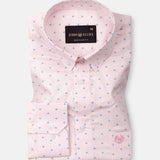 Stratos Pink Cotton Printed Button Down Shirt - John Ellies