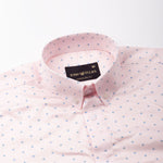 Stratos Pink Cotton Printed Button Down Shirt - John Ellies