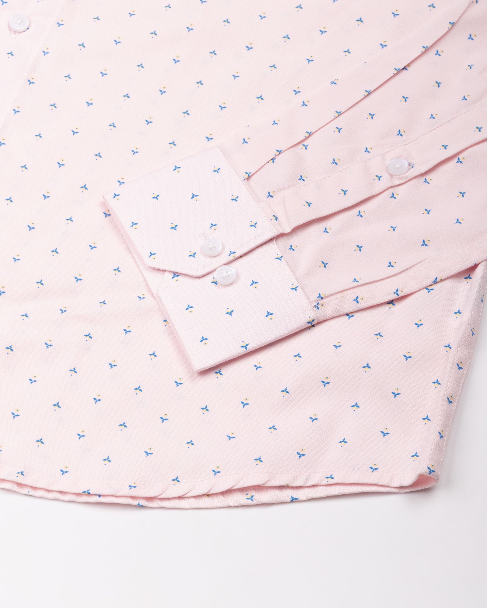 Stratos Pink Cotton Printed Button Down Shirt - John Ellies