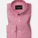 Stratos Pink Oxford Cotton Printed Button Down Shirt - John Ellies
