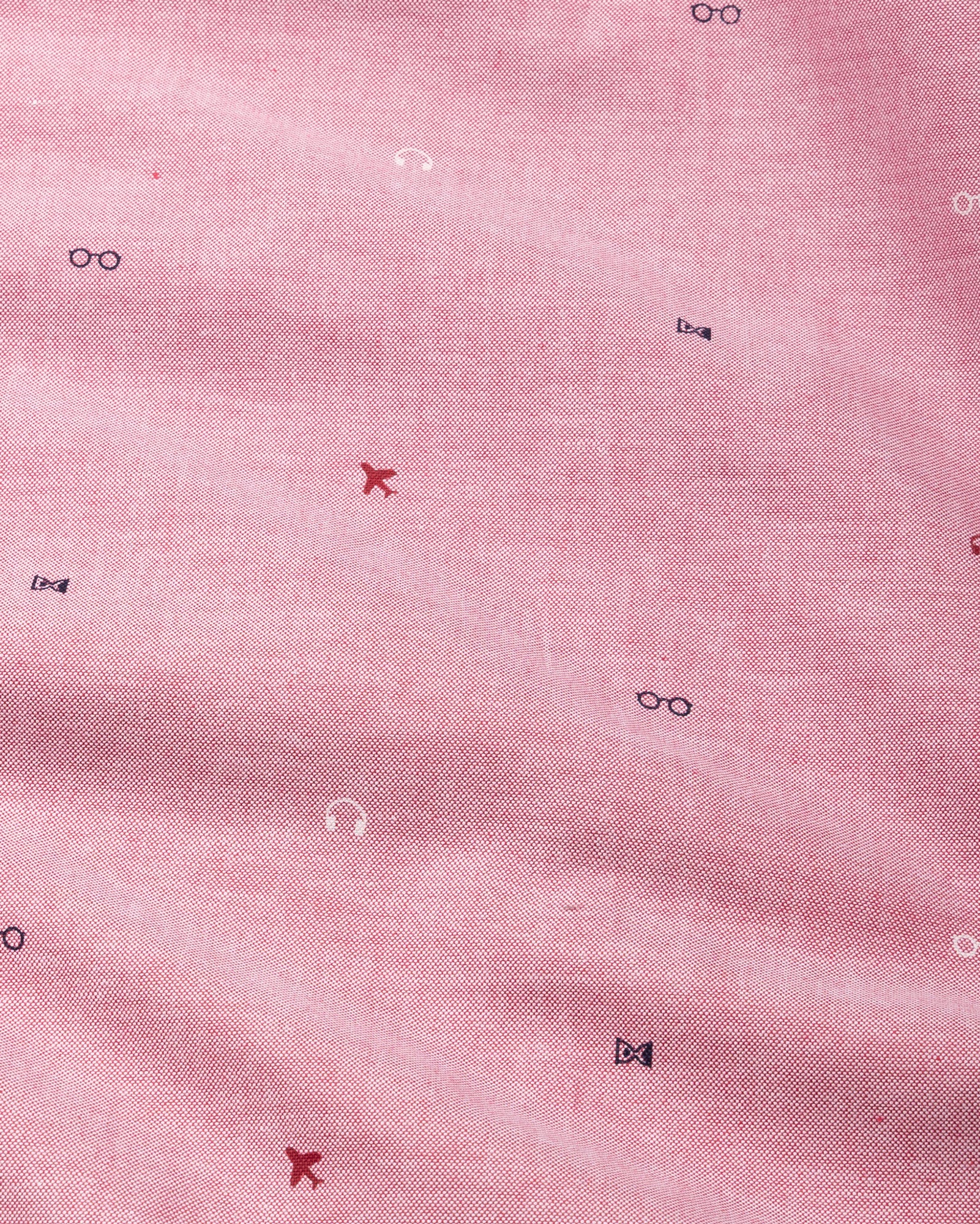 Stratos Pink Oxford Cotton Printed Button Down Shirt - John Ellies