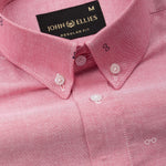 Stratos Pink Oxford Cotton Printed Button Down Shirt - John Ellies