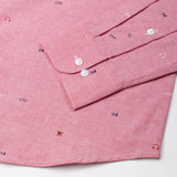 Stratos Pink Oxford Cotton Printed Button Down Shirt - John Ellies
