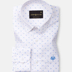 Stratos White Cotton Printed Shirt - John Ellies
