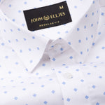 Stratos White Cotton Printed Shirt - John Ellies