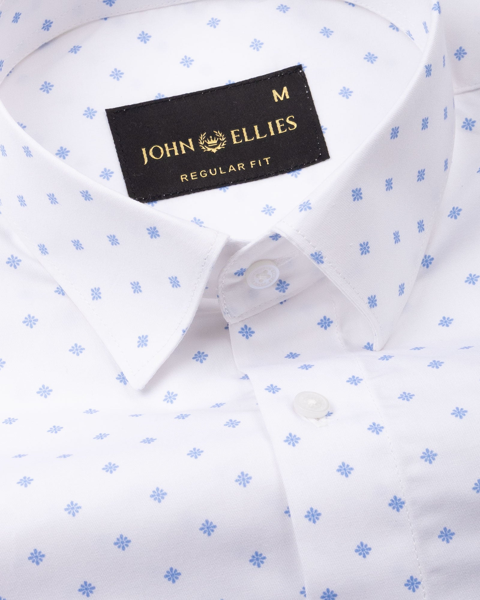 Stratos White Cotton Printed Shirt - John Ellies