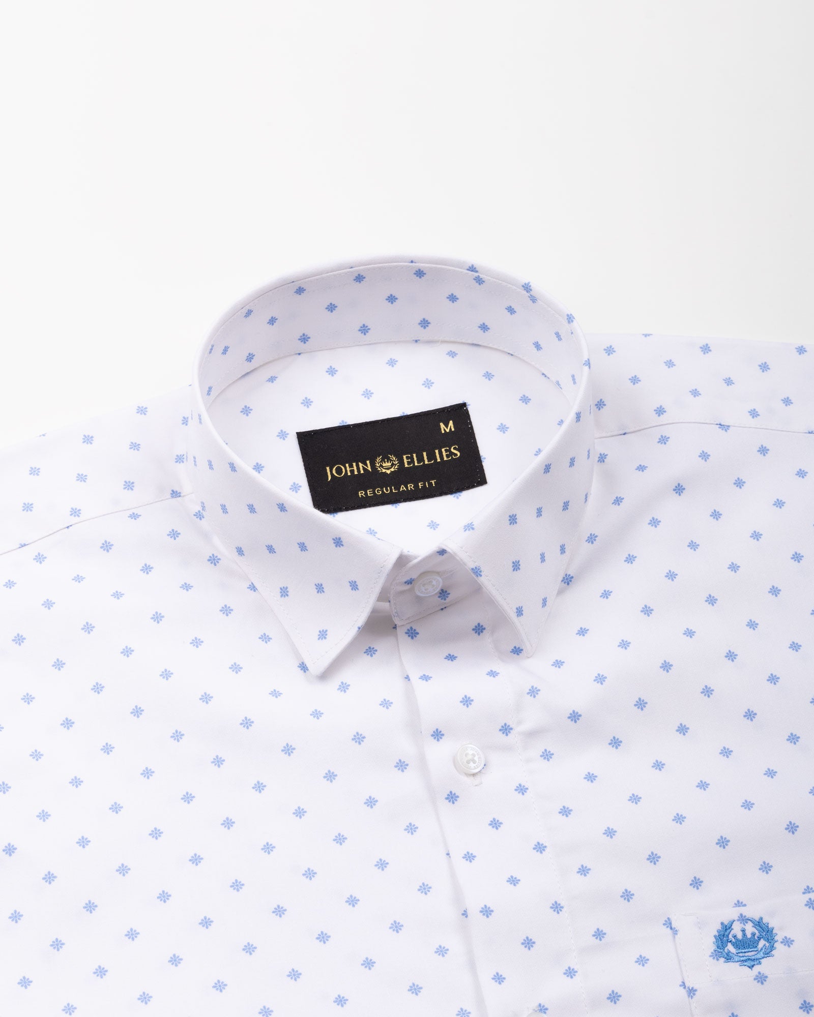 Stratos White Cotton Printed Shirt - John Ellies