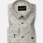 Stratos Tan Cotton Printed Shirt - John Ellies