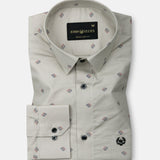 Stratos Tan Cotton Printed Shirt - John Ellies