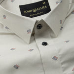 Stratos Tan Cotton Printed Shirt - John Ellies