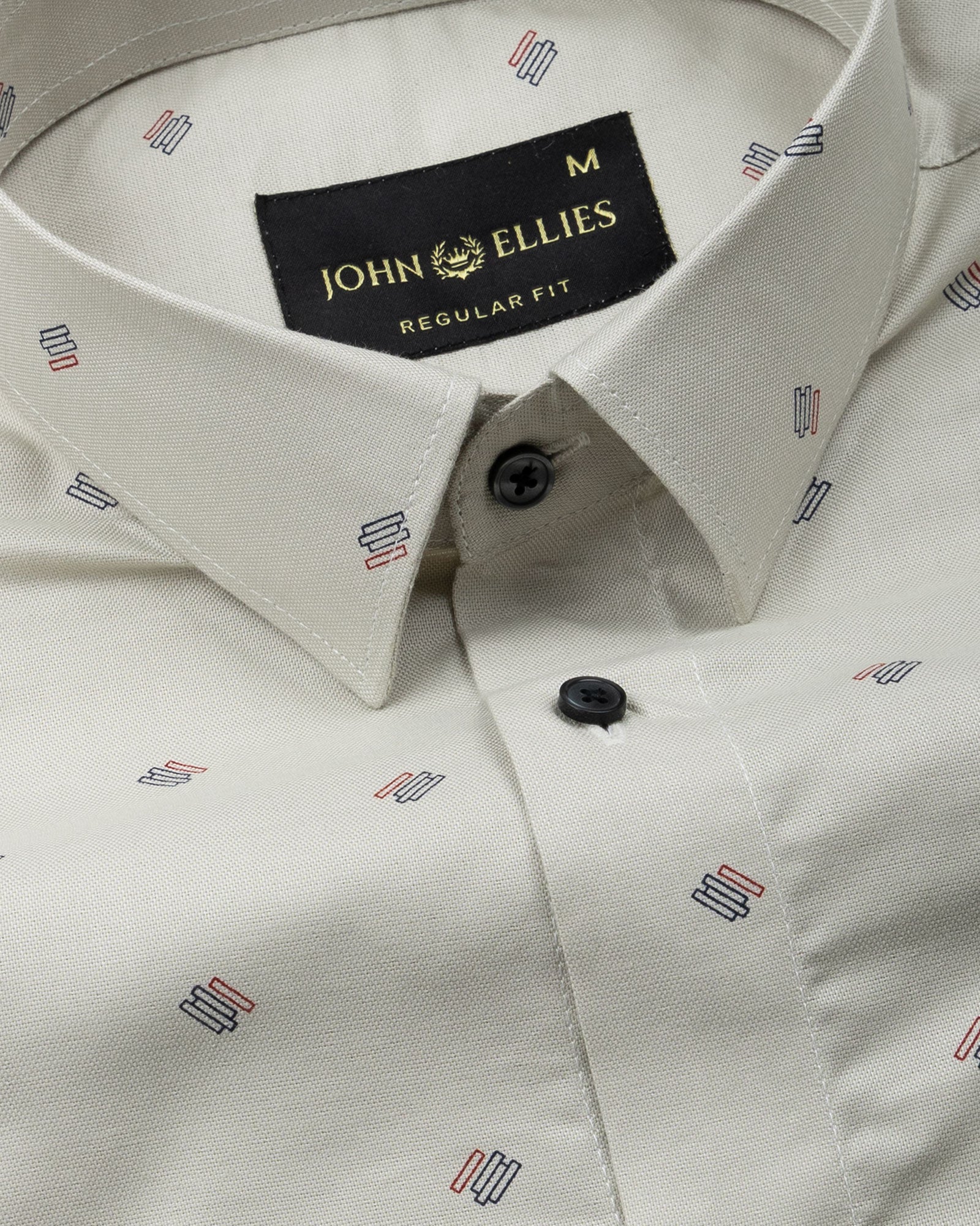 Stratos Tan Cotton Printed Shirt - John Ellies