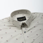Stratos Tan Cotton Printed Shirt - John Ellies