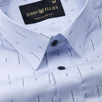 Stratos Blue Cotton Printed Shirt - John Ellies
